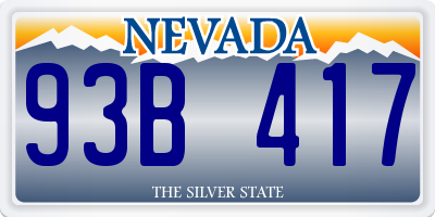 NV license plate 93B417