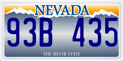 NV license plate 93B435