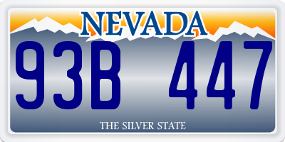 NV license plate 93B447