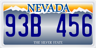NV license plate 93B456