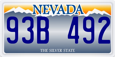 NV license plate 93B492