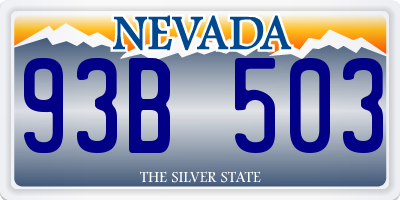 NV license plate 93B503