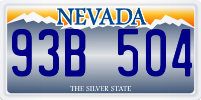 NV license plate 93B504