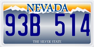 NV license plate 93B514