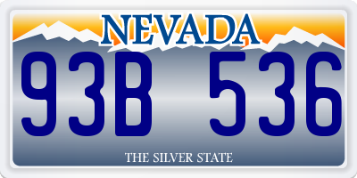 NV license plate 93B536