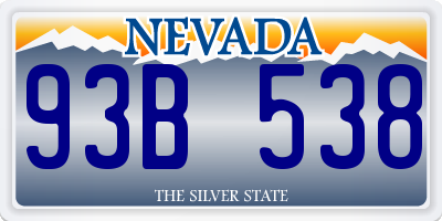 NV license plate 93B538