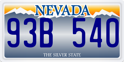 NV license plate 93B540