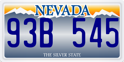 NV license plate 93B545