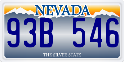 NV license plate 93B546