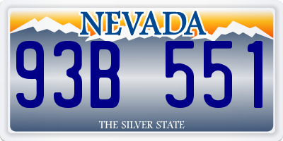 NV license plate 93B551