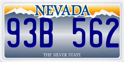 NV license plate 93B562