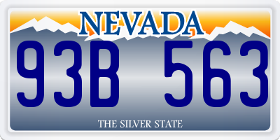 NV license plate 93B563