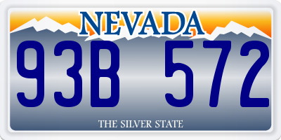NV license plate 93B572