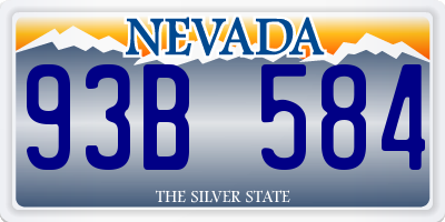 NV license plate 93B584