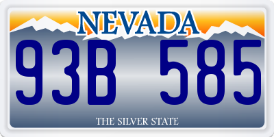 NV license plate 93B585