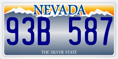 NV license plate 93B587