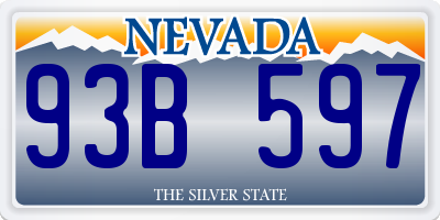 NV license plate 93B597