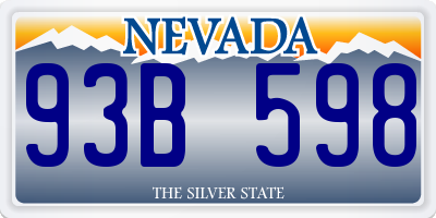 NV license plate 93B598