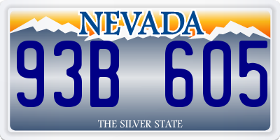 NV license plate 93B605