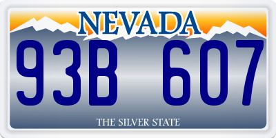 NV license plate 93B607