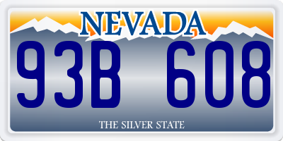 NV license plate 93B608