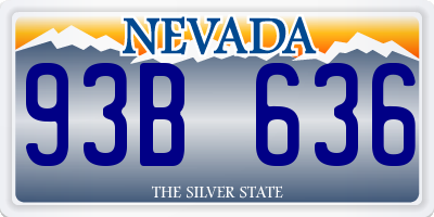 NV license plate 93B636