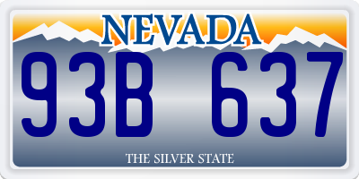 NV license plate 93B637