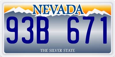 NV license plate 93B671