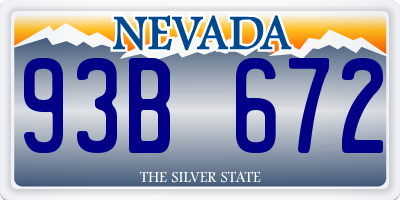 NV license plate 93B672