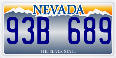 NV license plate 93B689