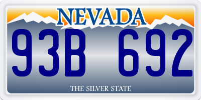 NV license plate 93B692