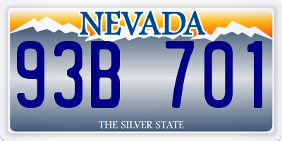 NV license plate 93B701