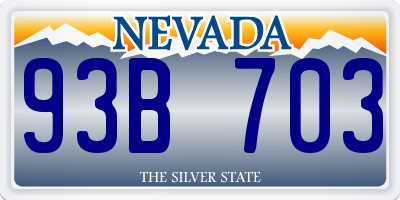 NV license plate 93B703