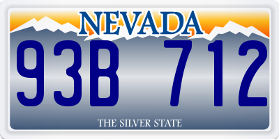 NV license plate 93B712