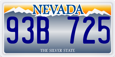 NV license plate 93B725