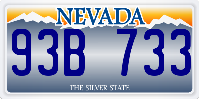 NV license plate 93B733