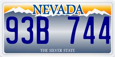 NV license plate 93B744