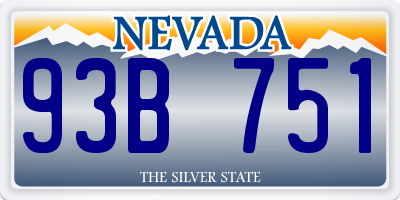 NV license plate 93B751