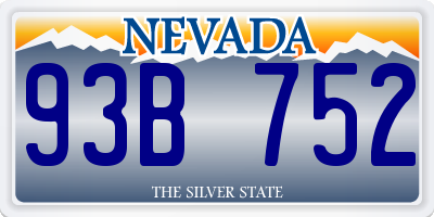 NV license plate 93B752