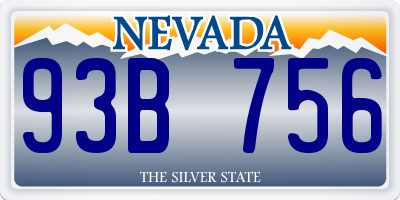 NV license plate 93B756
