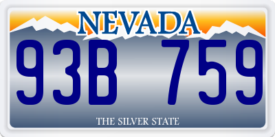 NV license plate 93B759