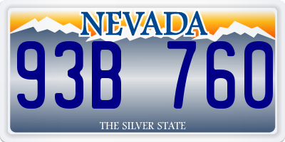 NV license plate 93B760