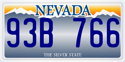 NV license plate 93B766