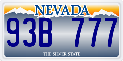 NV license plate 93B777