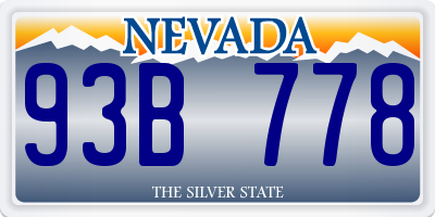 NV license plate 93B778