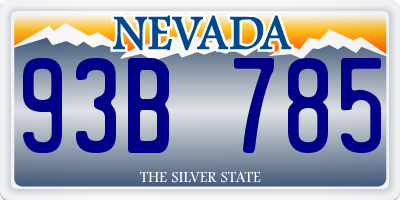 NV license plate 93B785