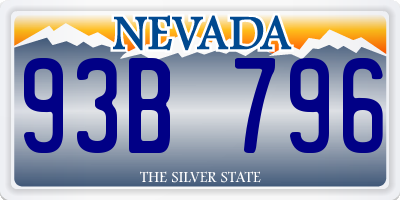 NV license plate 93B796