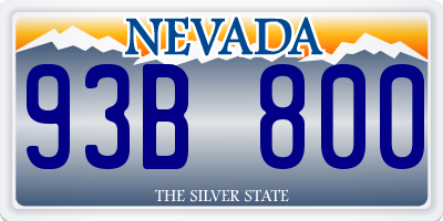 NV license plate 93B800