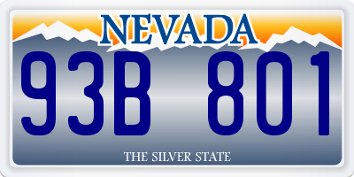 NV license plate 93B801