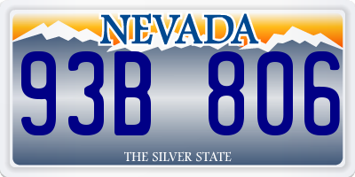 NV license plate 93B806